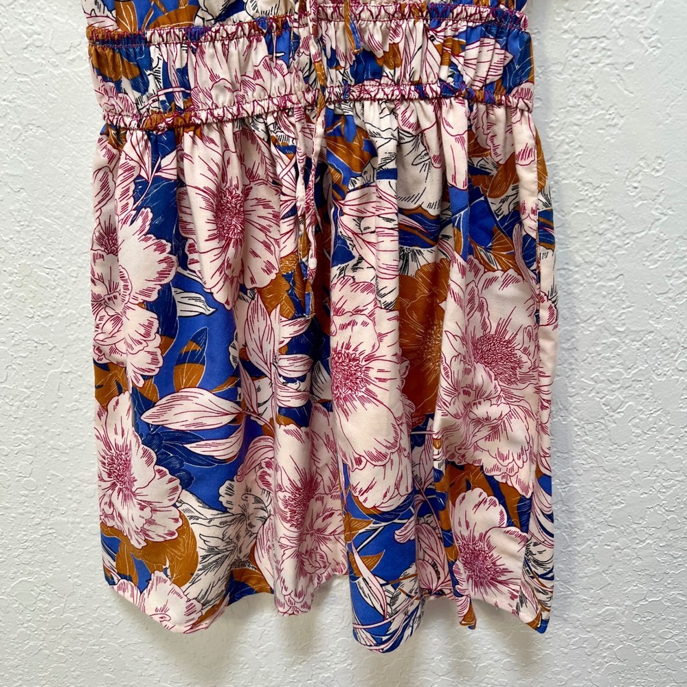 Band of the Free Floral Smocked Waist Mini Dress Pink S Boho Summer Festival - Picture 3 of 7